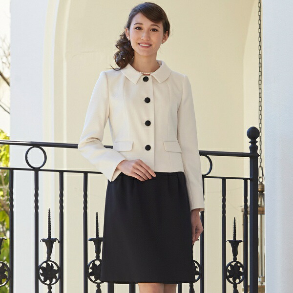 楽天市場 セレモニースーツ ステンカラー4つボタンジャケットのスカートスーツ 入学式 入園式 卒業式 ソリテール Soriteal 丸井 マルイ 楽天市場店