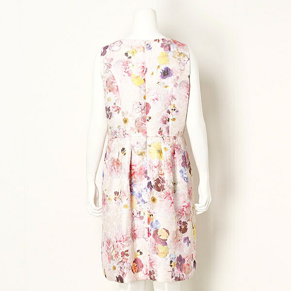 楽天市場 追加生産 大きいサイズ 42 46 ピオニーパンジープリントジャガードワンピース ローズティアラ 大きいサイズ Rose Tiara 丸井 マルイ 楽天市場店