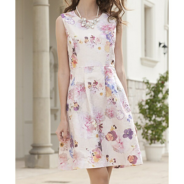 楽天市場 好評につき追加生産 ピオニーパンジープリントジャガードワンピース ローズティアラ Rose Tiara 丸井 マルイ 楽天市場店