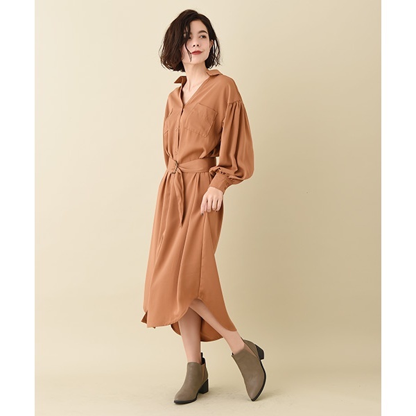 楽天市場 ベルト付き ロングシャツワンピース Philter Luzllena ラズレナ Luz Llena 丸井 マルイ 楽天市場店