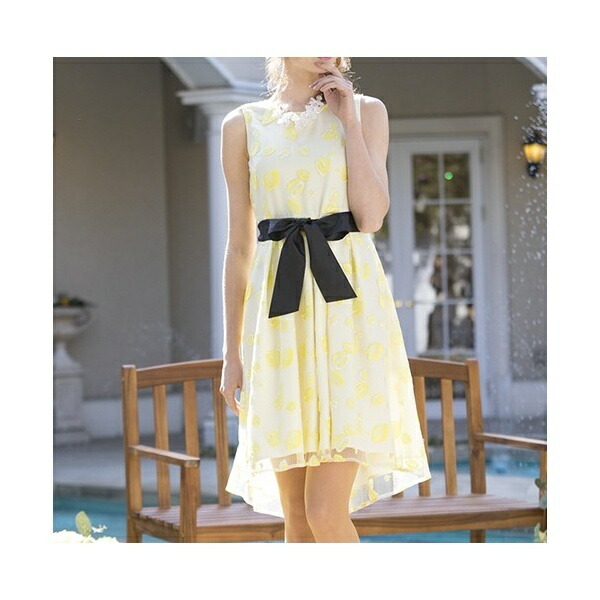 楽天市場 全2色 大きいサイズ 42 46 レモンチュールワンピース ローズティアラ 大きいサイズ Rose Tiara 丸井 マルイ 楽天市場店