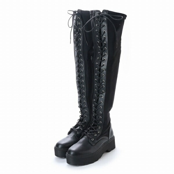楽天市場 レースアップ ストレッチレースアップロングブーツ シュガーシュガー Sugar Sugar 丸井 マルイ 楽天市場店