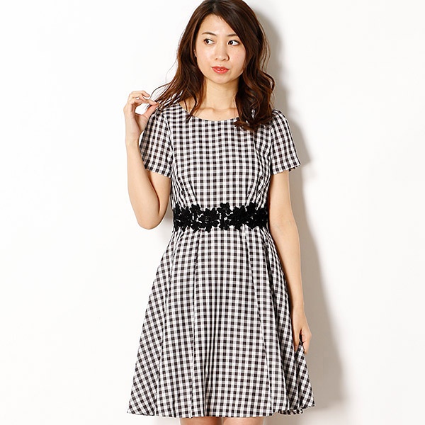 楽天市場 ウエストレースギンガムワンピース レッセパッセ Laisse Passe 丸井 マルイ 楽天市場店