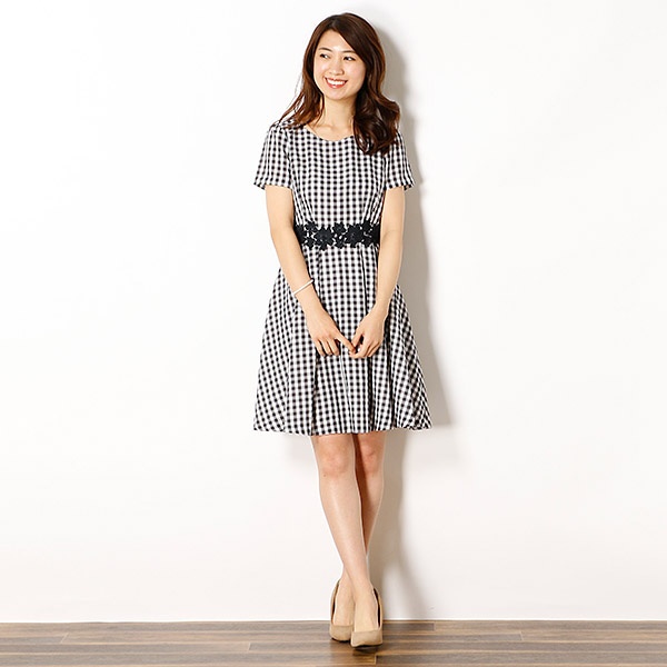 楽天市場 ウエストレースギンガムワンピース レッセパッセ Laisse Passe 丸井 マルイ 楽天市場店
