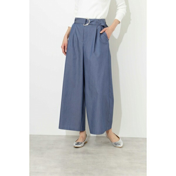 楽天市場 ウォッシャブル シャンブレーワイドパンツ ナチュラルビューティーベーシック Natural Beauty Basic 丸井 マルイ 楽天市場店