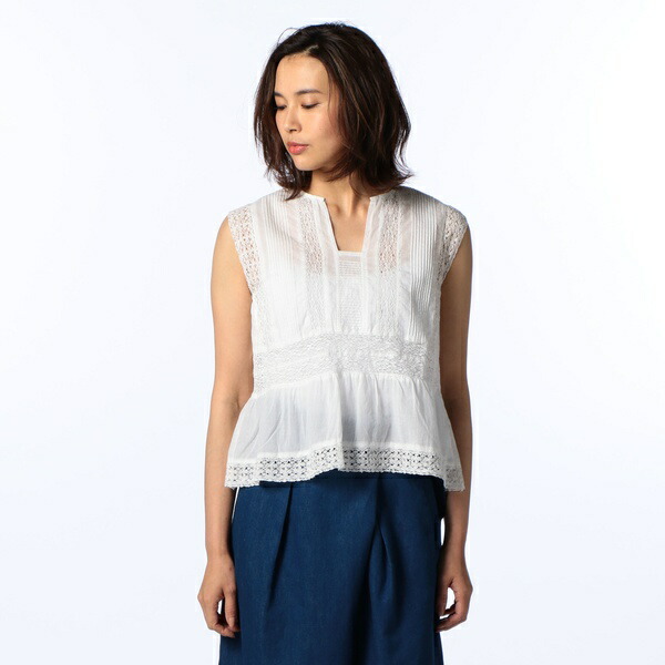 楽天市場 武井咲さんドラマ着用 ピンタック レースノースリーブブラウス ノーリーズ レディース Nolley S 丸井 マルイ 楽天市場店