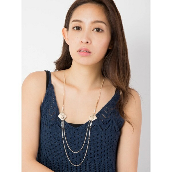 楽天市場 透かしパーツ2連ロングネックレス セシルマクビー Cecil Mcbee 丸井 マルイ 楽天市場店