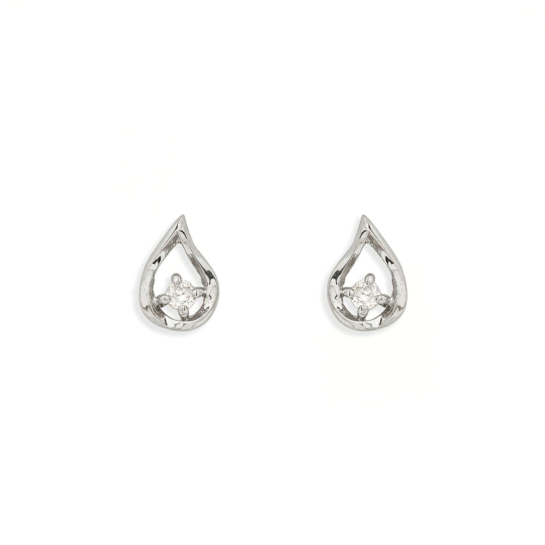 【WEB限定】K10 ホワイトゴールド ダイヤモンド しずく ピアス／エステール（ESTELLE）