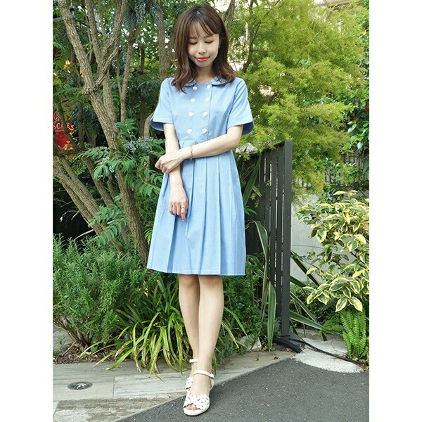 楽天市場 ステッチライン衿ダブル釦ワンピース F I N T フィント Fint 丸井 マルイ 楽天市場店