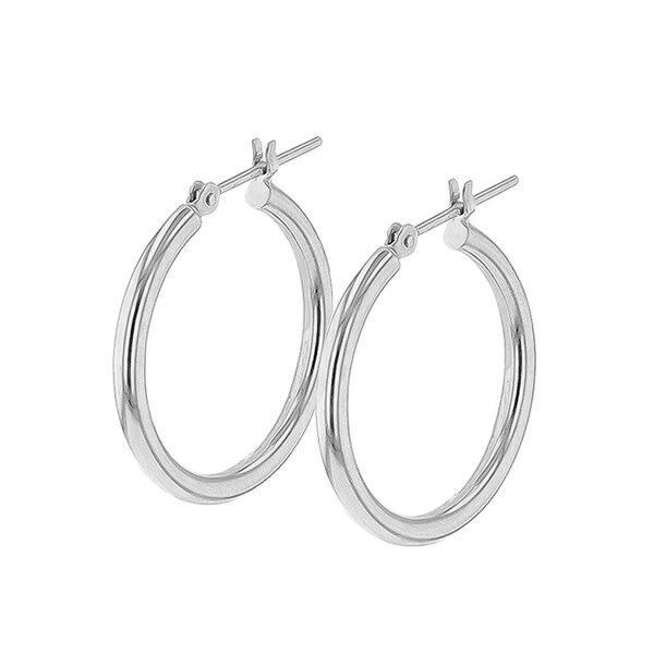 【ドラマ着用】K18 ホワイトゴールド フープ ピアス（20mm）／エステール（ESTELLE）｜丸井（マルイ）店 28,600円
