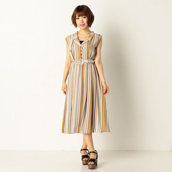 楽天市場 マルチストライプ開襟ワンピース アルシーヴ Archives 丸井 マルイ 楽天市場店