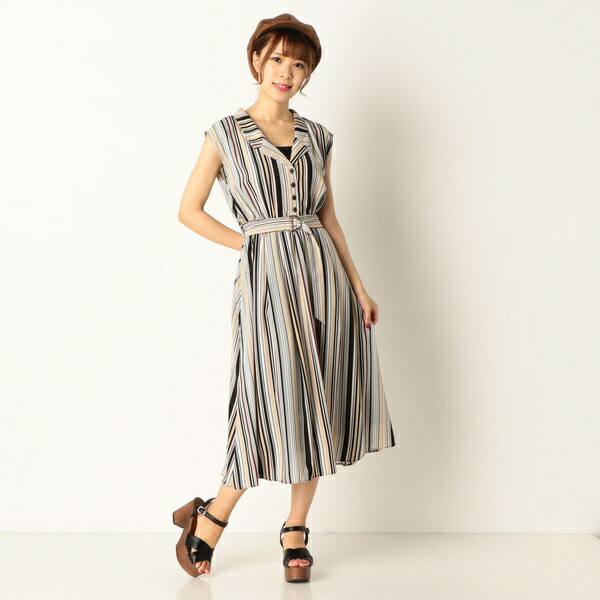 楽天市場 マルチストライプ開襟ワンピース アルシーヴ Archives 丸井 マルイ 楽天市場店