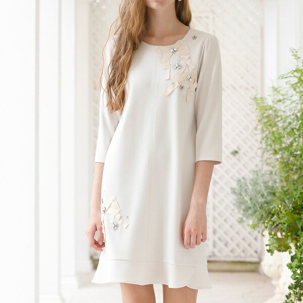 楽天市場 リボンモチーフビジューチュニックワンピース ローズティアラ 大きいサイズ Rose Tiara 丸井 マルイ 楽天市場店