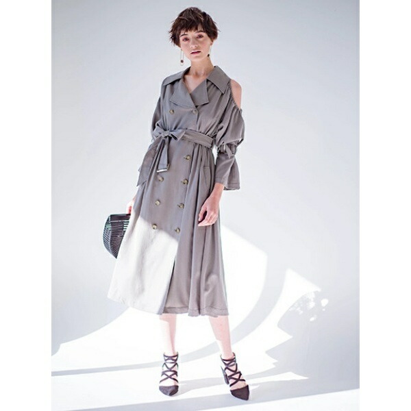 レディースファッション ワンピース 最大80 オフ オープンショルダートレンチワンピース レディメイド Ladymade Zivejgovivax Mk
