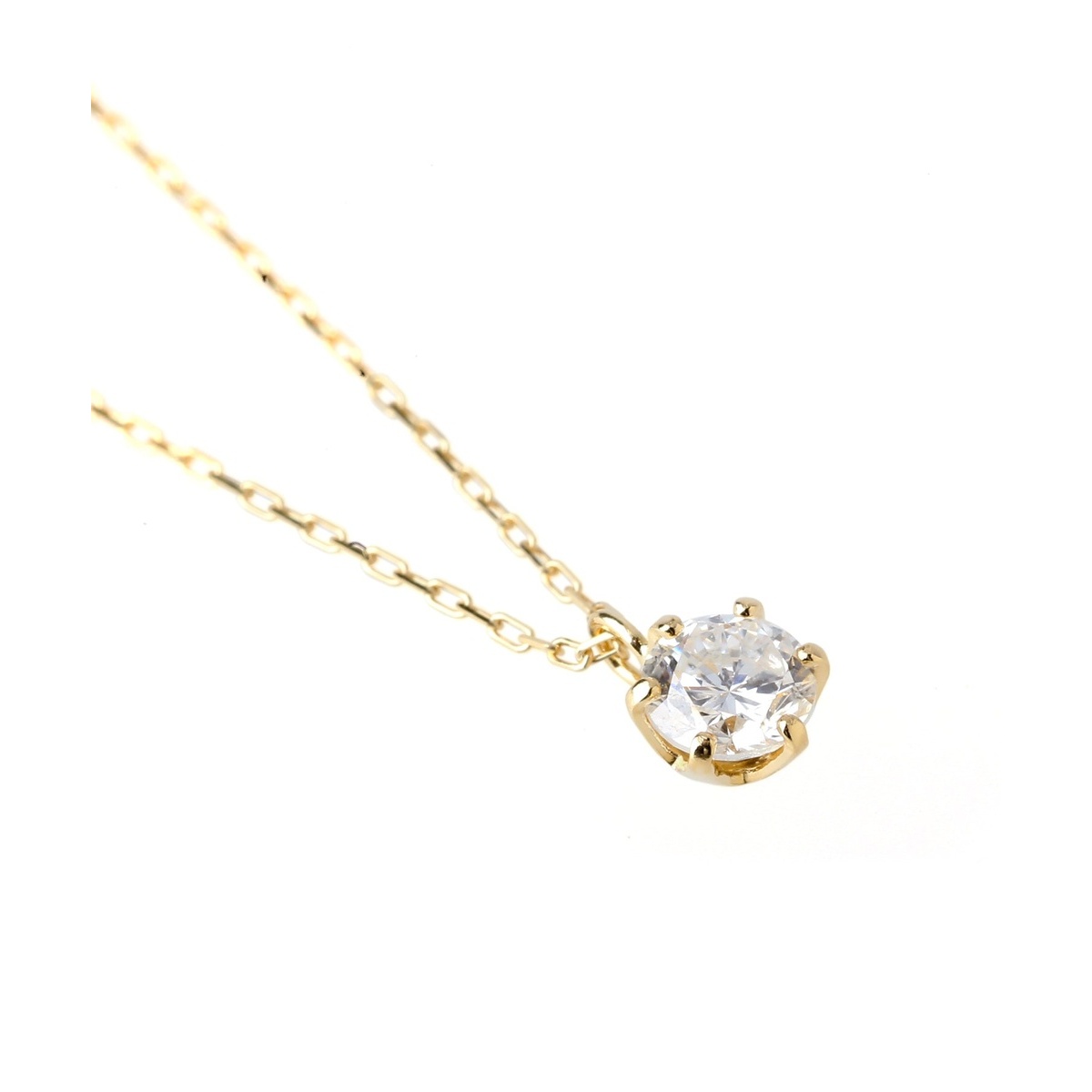 一粒ダイヤモンドの18金ネックレス[0.15ct]／シエナロゼ（SIENA ROSE）