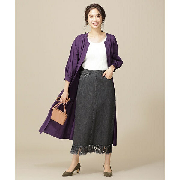 楽天市場 リメイク風フリンジデニムスカート ナノ ユニバース レディース Nano Universe 丸井 マルイ 楽天市場店