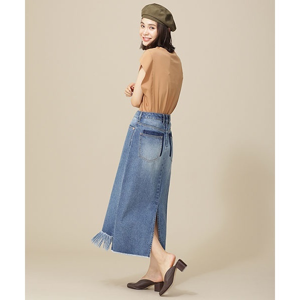 楽天市場 リメイク風フリンジデニムスカート ナノ ユニバース レディース Nano Universe 丸井 マルイ 楽天市場店