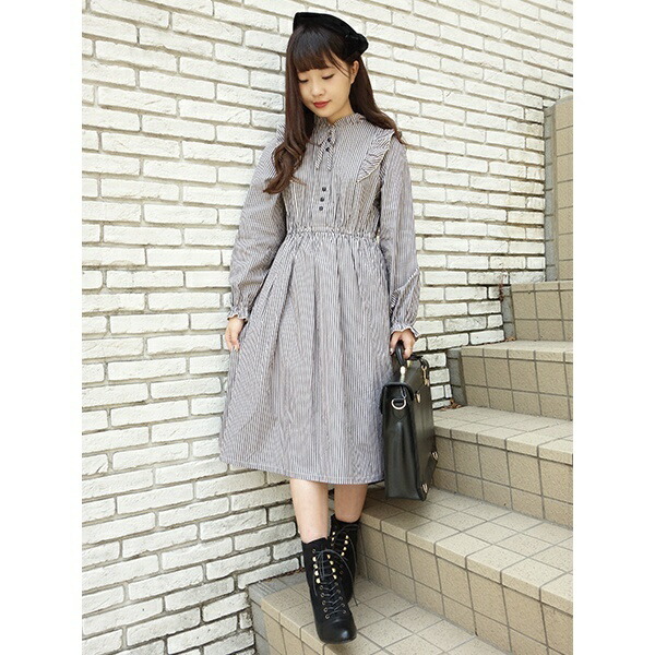 楽天市場 フリル使いストライプワンピース F I N T フィント Fint 丸井 マルイ 楽天市場店