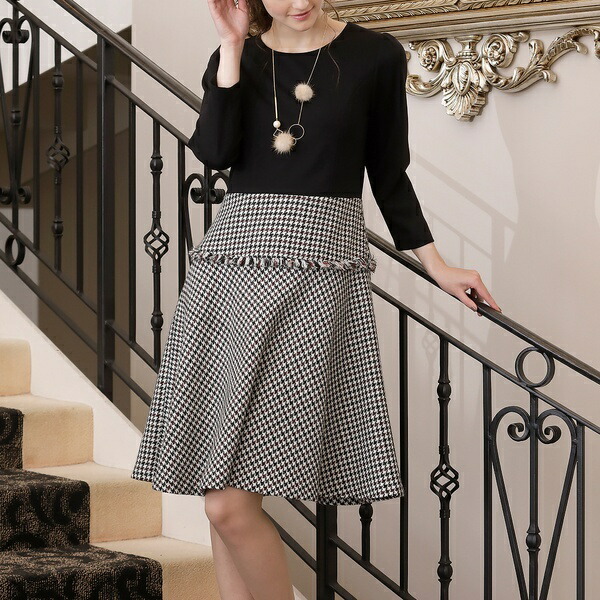 楽天市場 ガンクラブチェックフリンジワンピース ローズティアラ 大きいサイズ Rose Tiara 丸井 マルイ 楽天市場店