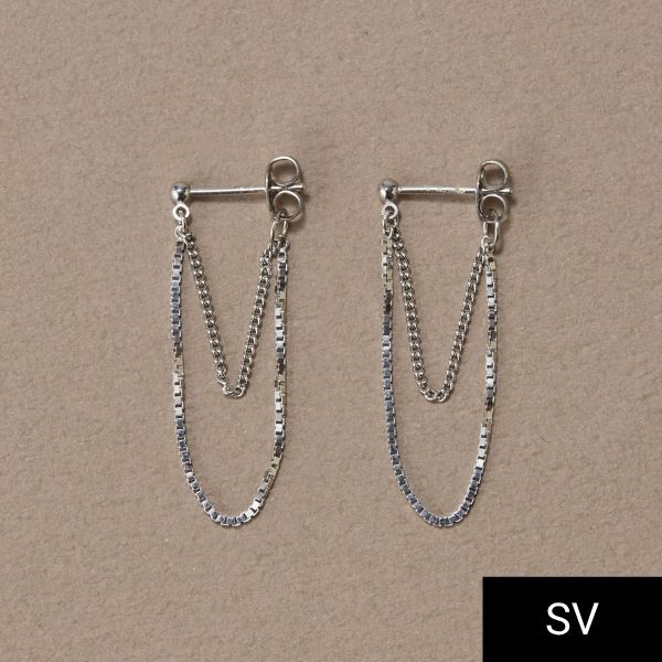 【SV925】チェーンフープピアス／ジュピター（JUPITER）