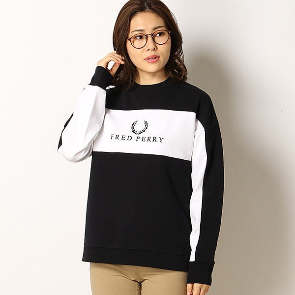 fred perry embroidered sweatshirt black