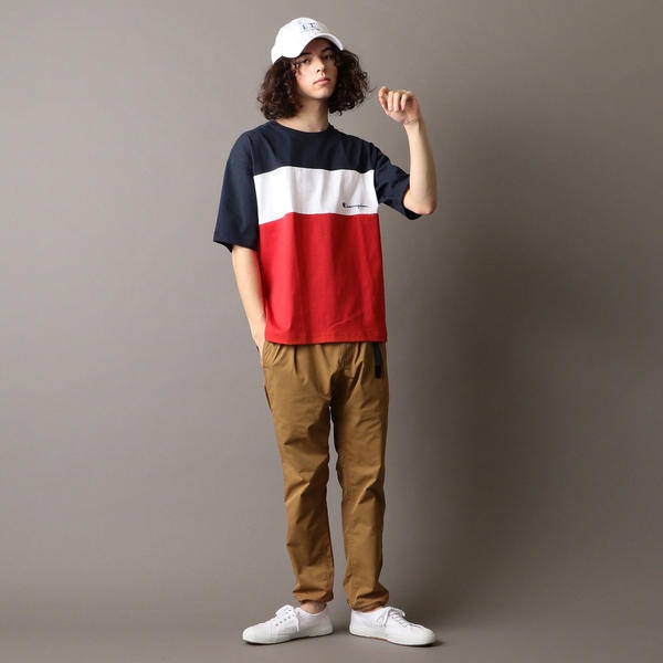 SHIPS JET (SHIPS JET BLUE) シップス カラーブロック ジェットブルー BLUE×Champion: / ヘビーウエイト・リラックス 別注