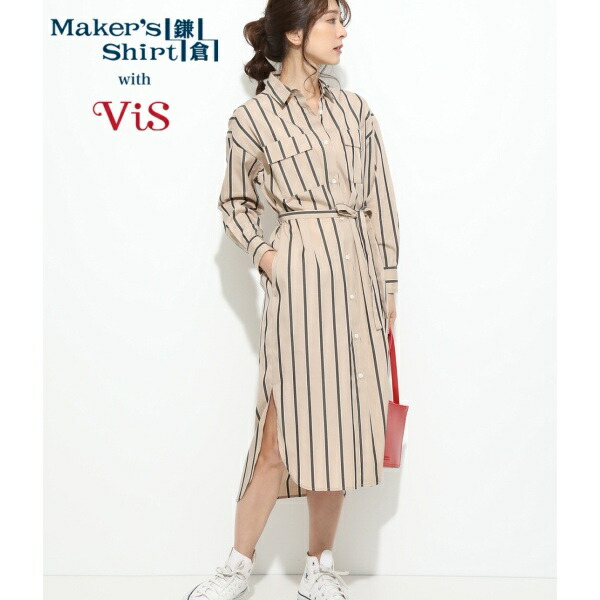 楽天市場 鎌倉シャツ Vis ロングシャツワンピース ビス Vis 丸井 マルイ 楽天市場店