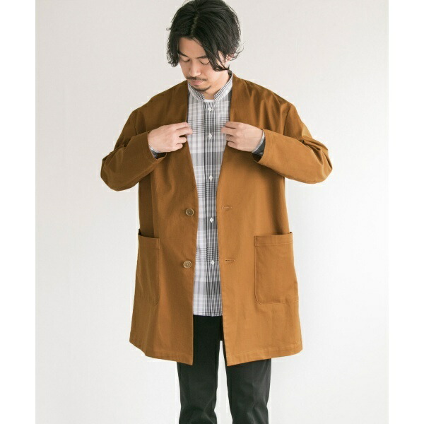新版 メンズコート コットンチノストレッチ ノーカラーコート アーバンリサーチ メンズ Urban Research 新版 Www Mags School Nz