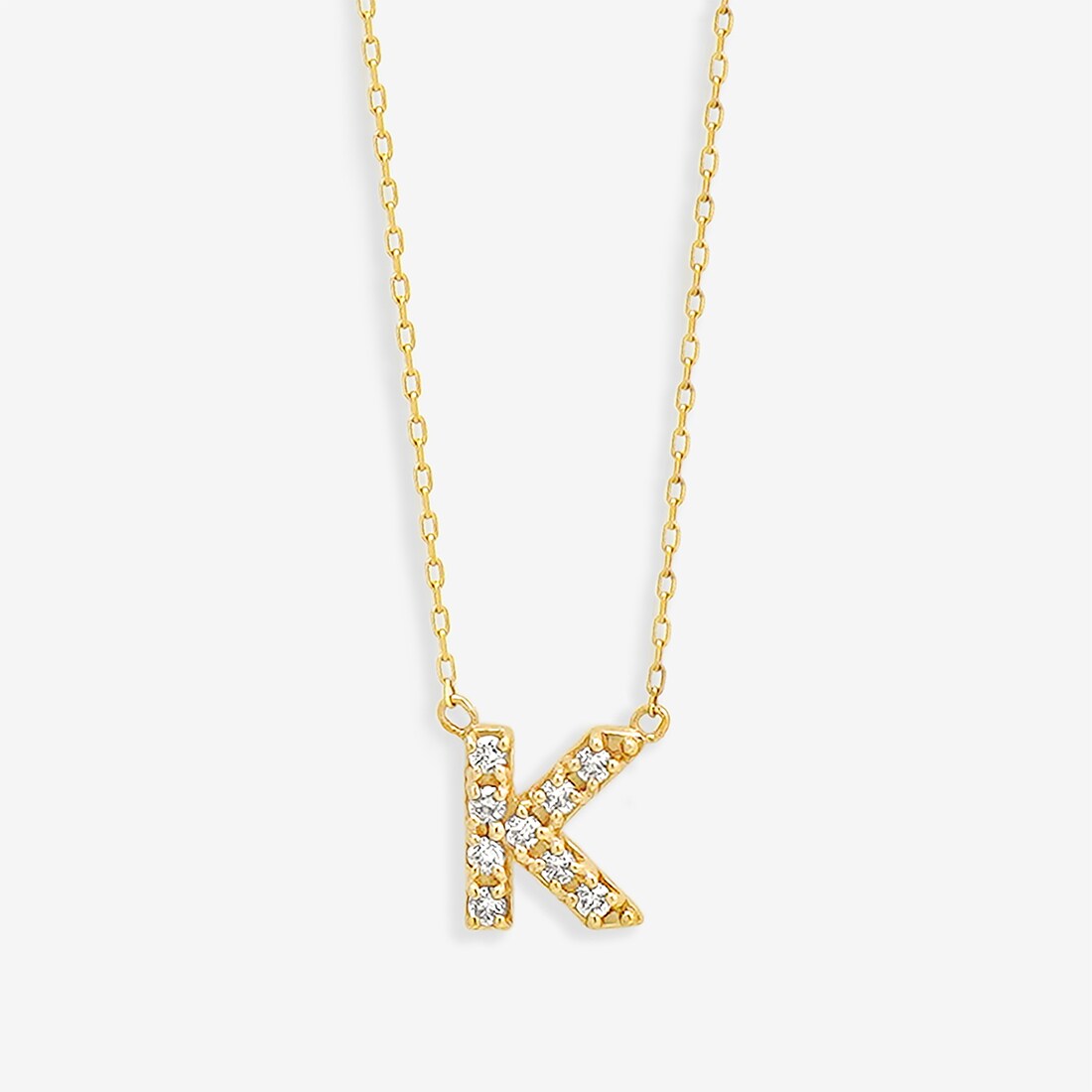 【WEB限定】K10 イエローゴールド ダイヤモンド イニシャル ネックレス（K）／エステール（ESTELLE）