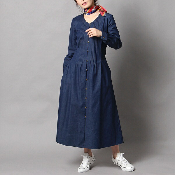 楽天市場 フロントボタンデニムロングワンピース ローズティアラ Rose Tiara 丸井 マルイ 楽天市場店