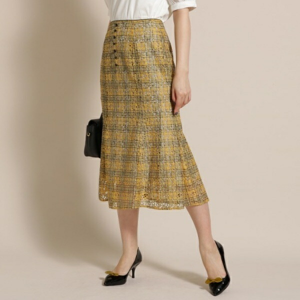 楽天市場 Web 一部店舗限定 Supreme La La シュープリーム ララ フラワーレースチェックスカート アナトリエ Anatelier 丸井 マルイ 楽天市場店