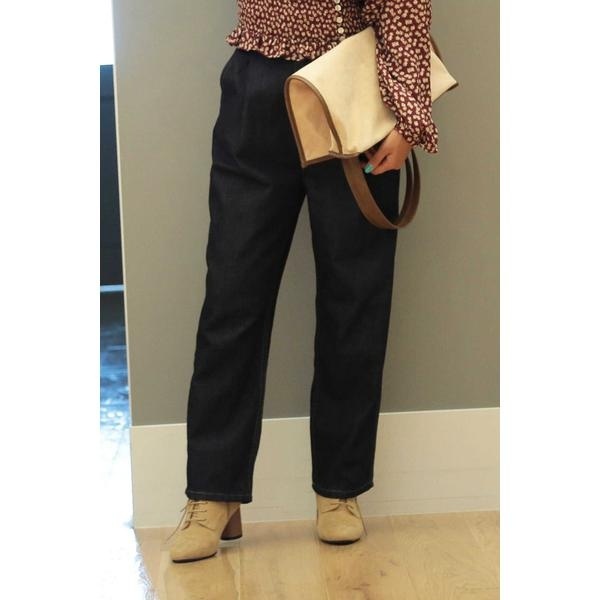 楽天市場 ベルト付きタックルーズフィットデニム フリーズマート Free S Mart 丸井 マルイ 楽天市場店