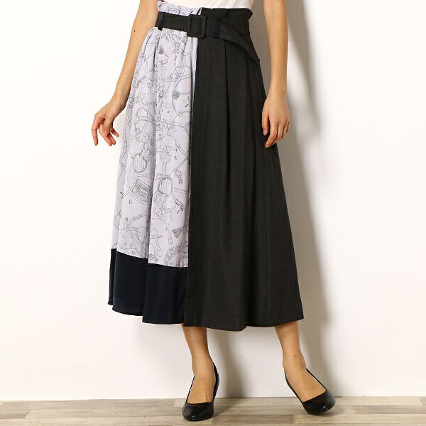 半額 スカート サーカスプリント Oops Up 配色フレアスカート オリジナルプリント ドールアップ ウップス Doll Benitoalbosco Com