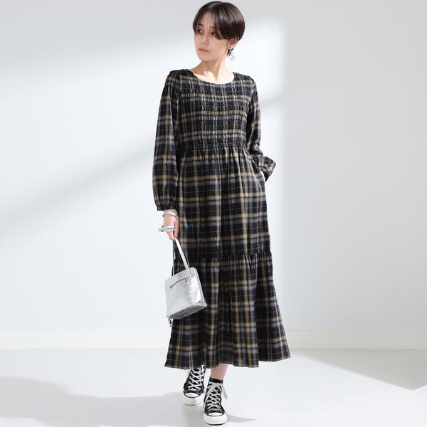 国内配送 Ray Beams レイビームス チェック シャーリング マキシワンピース サイズ 表記無 シャツワンピース ブランド古着バズストア 春バーゲン 特別送料無料 Mergelyan Am