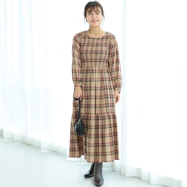 国内配送 Ray Beams レイビームス チェック シャーリング マキシワンピース サイズ 表記無 シャツワンピース ブランド古着バズストア 春バーゲン 特別送料無料 Mergelyan Am