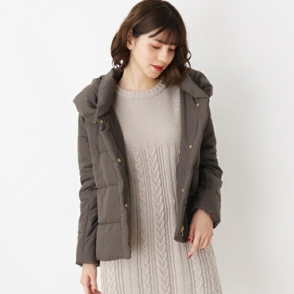 楽天市場 2点セット 中綿ジャケット ケーブルニットワンピースセット グローブ Grove 丸井 マルイ 楽天市場店
