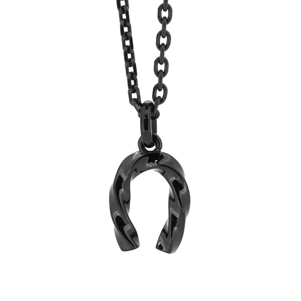 【限定展開】LH-1 ツイストホースシュートライネックレス/ブラック/サージカルステンレス金アレ対応／ライオンハート（LION HEART）