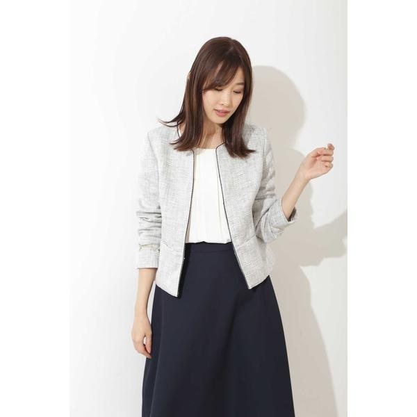 楽天市場 杢スラブノーカラージャケット ナチュラルビューティーベーシック Natural Beauty Basic 丸井 マルイ 楽天市場店