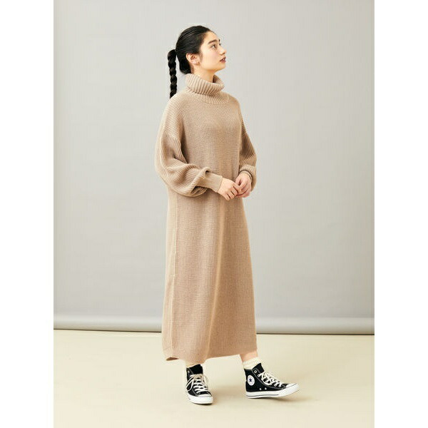 楽天市場 タートルネック畦ニットワンピース アースミュージック エコロジー Earth Music Ecology 丸井 マルイ 楽天市場店