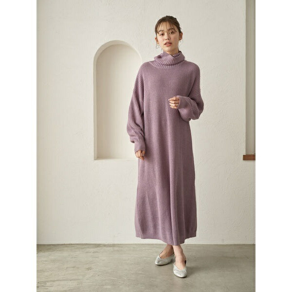 楽天市場 タートルネック畦ニットワンピース アースミュージック エコロジー Earth Music Ecology 丸井 マルイ 楽天市場店