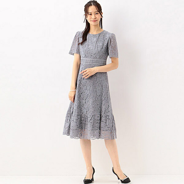 Sale Doll レディースファッション Doll 丸井 マルイ 店 模様柄オールレース使い ミモレ丈ワンピースドレス ドリードール Dorry ワンピースドレス