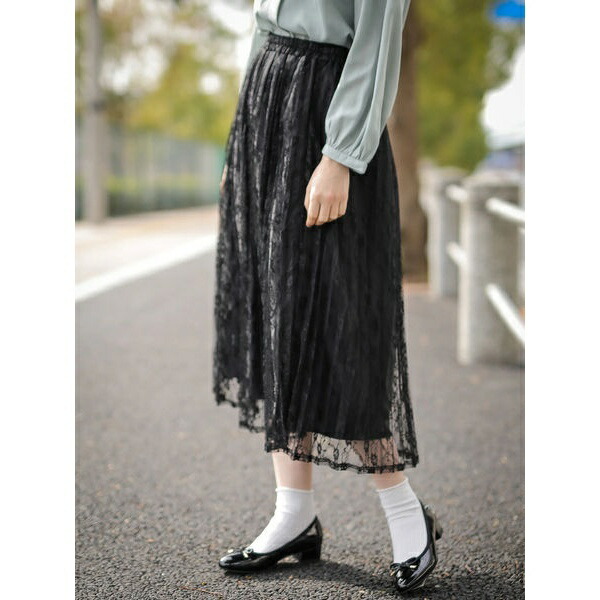 楽天市場 13 17 21号 花柄レースプリーツスカート アースミュージック エコロジー Earth Music Ecology 丸井 マルイ 楽天市場店