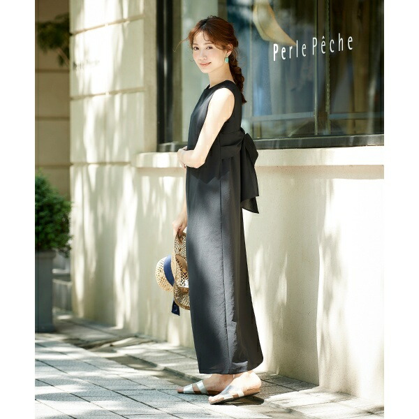 楽天市場 バックリボンロングワンピース ペルルペッシュ Perle Peche 丸井 マルイ 楽天市場店