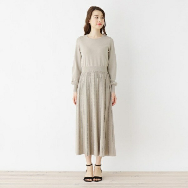 楽天市場 プリーツフィット フレアニットワンピース オペークドットクリップ Opaque Clip 丸井 マルイ 楽天市場店