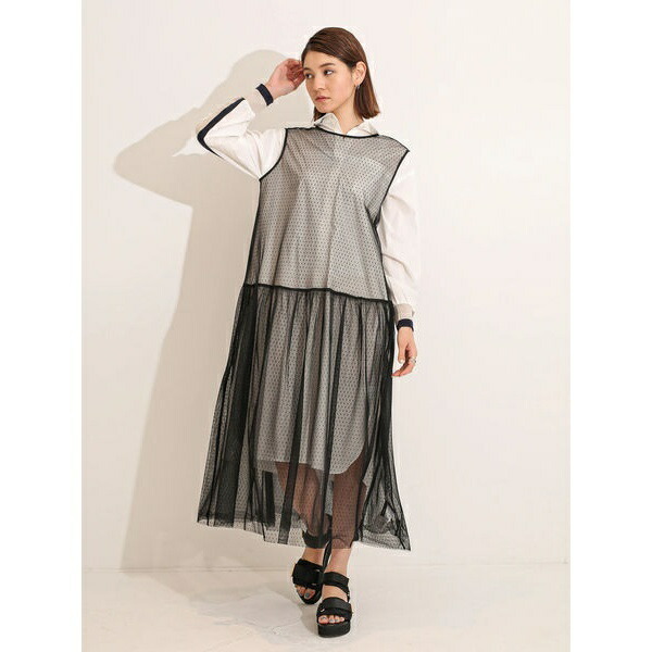 Vecca 丸井 マルイ 店 Vecca レディースファッション Vecca ワンピース イェッカヴェッカ Yecca ドットチュールシアー ワンピース イェッカヴェッカ Yecca