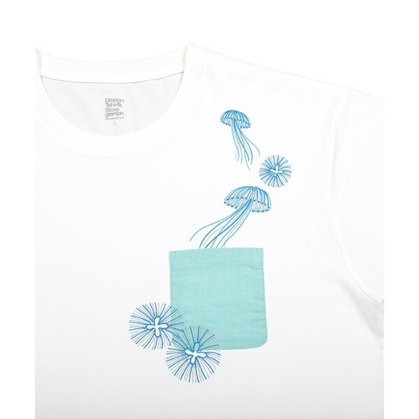 楽天市場 ユニセックス ポケットtシャツ ドローイングオブジェリーフィッシュ グラニフ 丸井 マルイ 楽天市場店