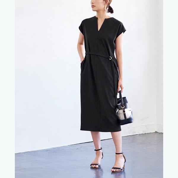 楽天市場 キーネックリップルワンピース ユアーズ Ur S 丸井 マルイ 楽天市場店