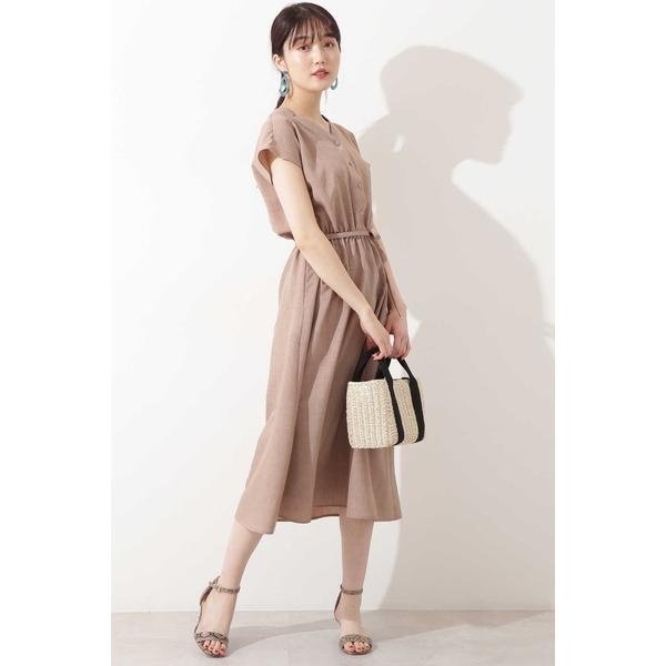 楽天市場 デザインカラー麻調ワンピース エヌ ナチュラルビューティーベーシック N Natural Beauty Basic 丸井 マルイ 楽天市場店