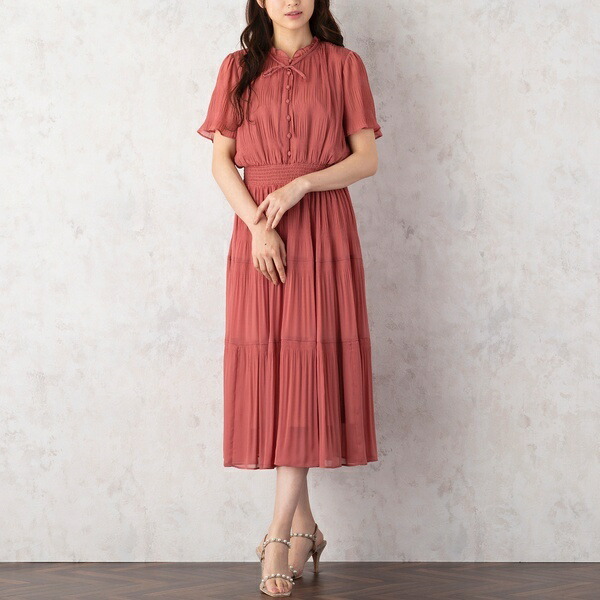 Sale その他ワンピース フリルカラーマジョリカプリーツワンピース ローズティアラ 丸井 マルイ 店