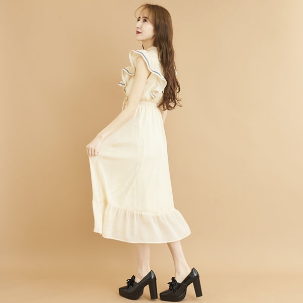 楽天市場 シフォンラッピングミディワンピース ティティ アンドコー Titty Co 丸井 マルイ 楽天市場店